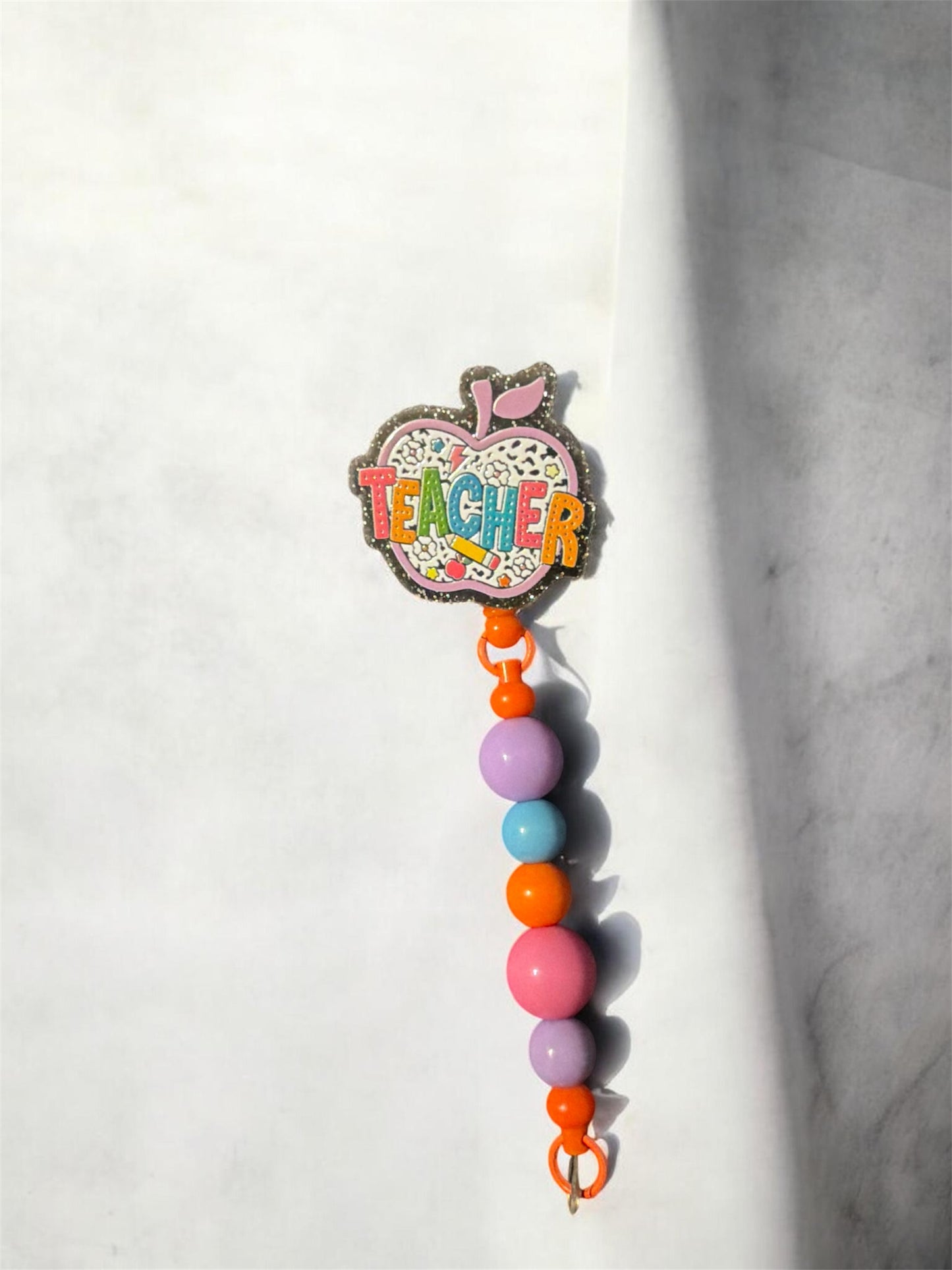 Teacher acrylic badge reel